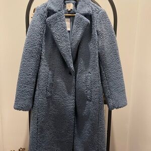 NWT Loft Women's Blue Teddy Coat